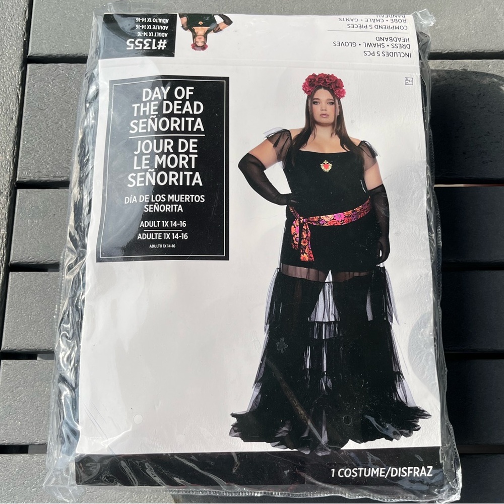 Party City; Unopened Adult Womans Costume; Day of the Dead Senorita; 1X (14-16)